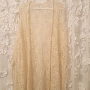 Lularoe Cream Lace Vest, LargeEUC